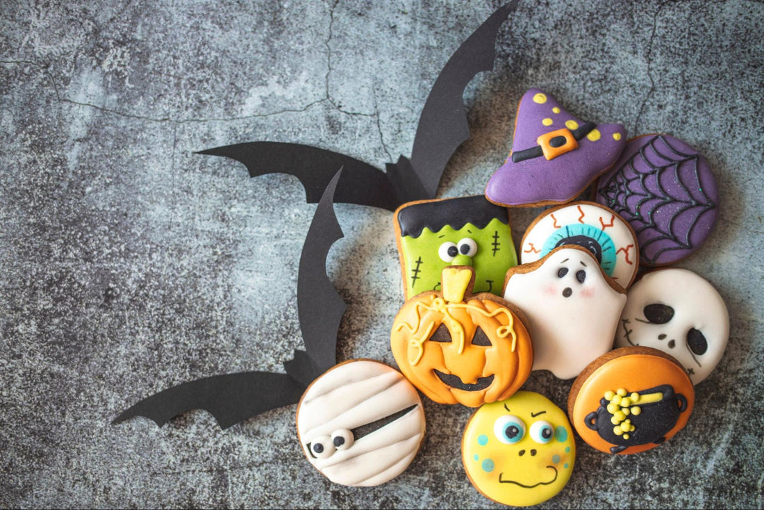 an assortment of halloween cookies