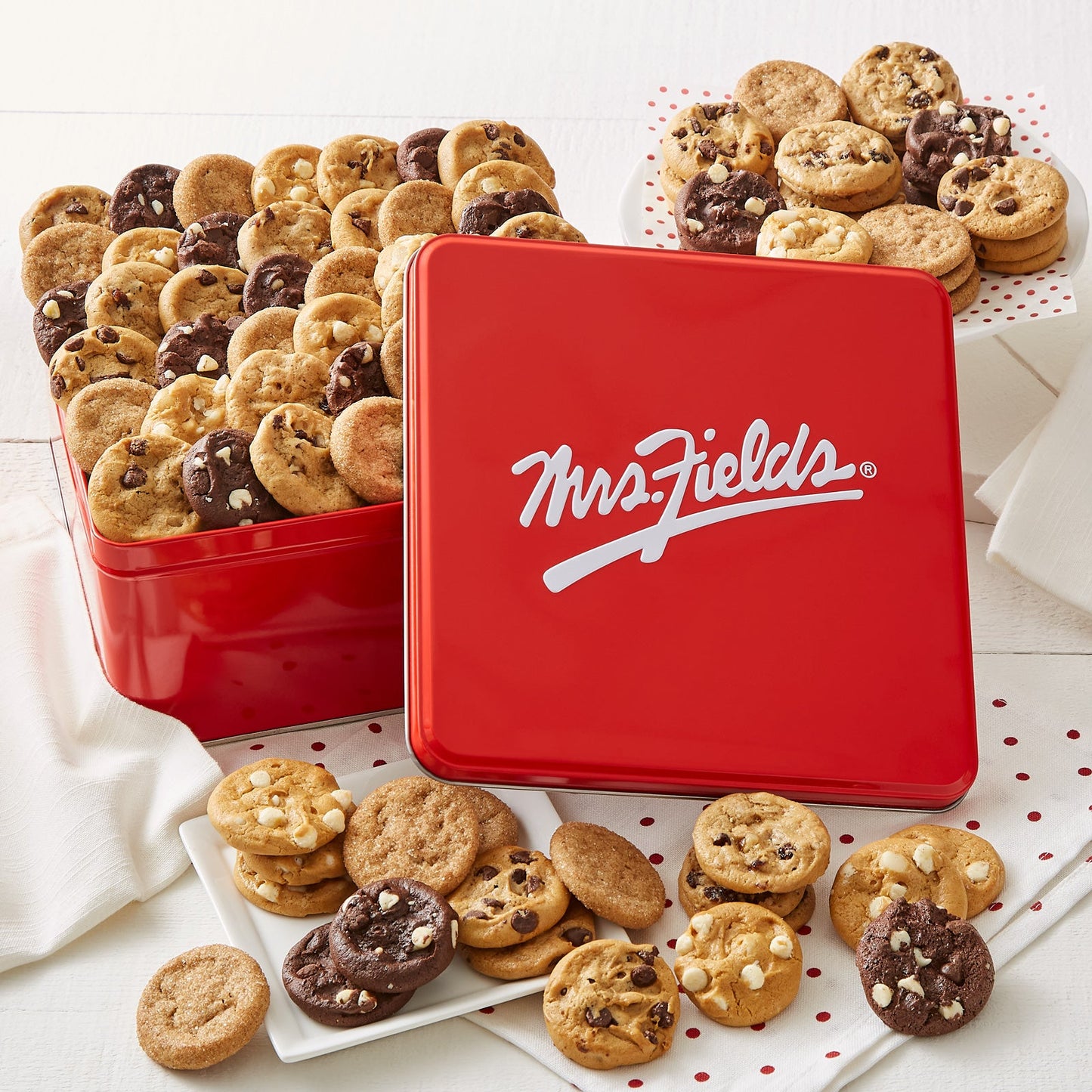 Mrs. Fields 72 Nibblers Bite-Sized Cookies Signature Tin