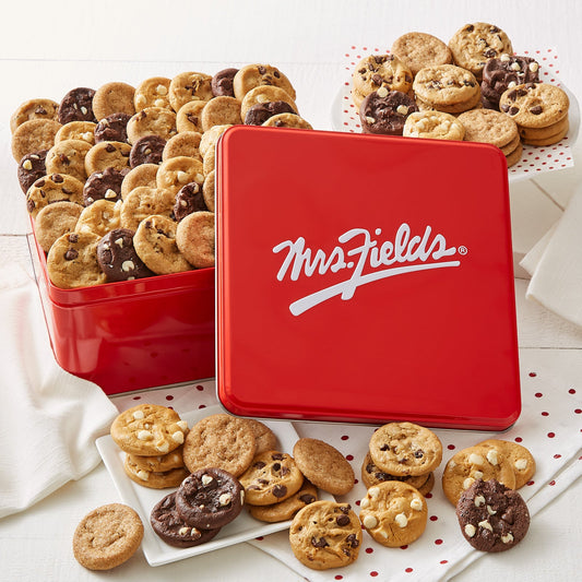 Mrs. Fields 72 Nibblers Bite-Sized Cookies Signature Tin