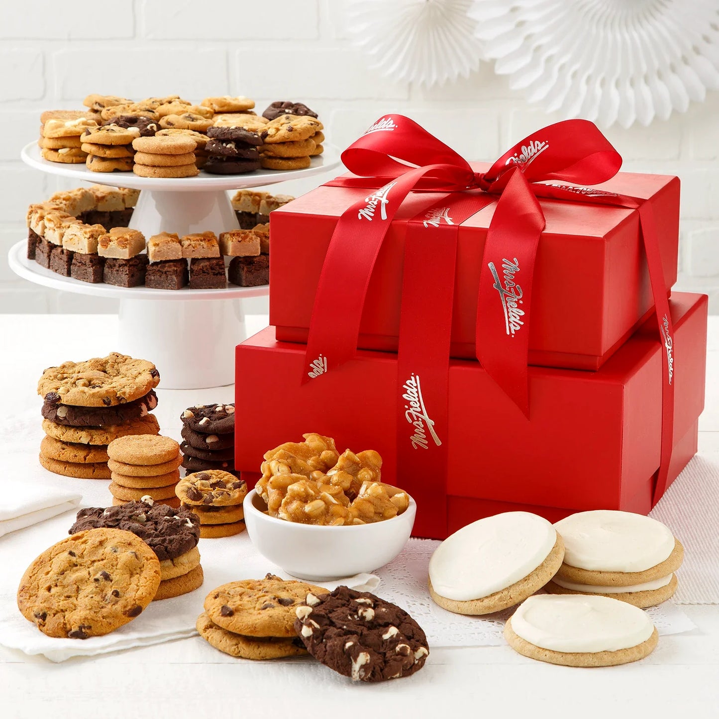Large Crimson Cookie Tower - Expedited Shipping Only True