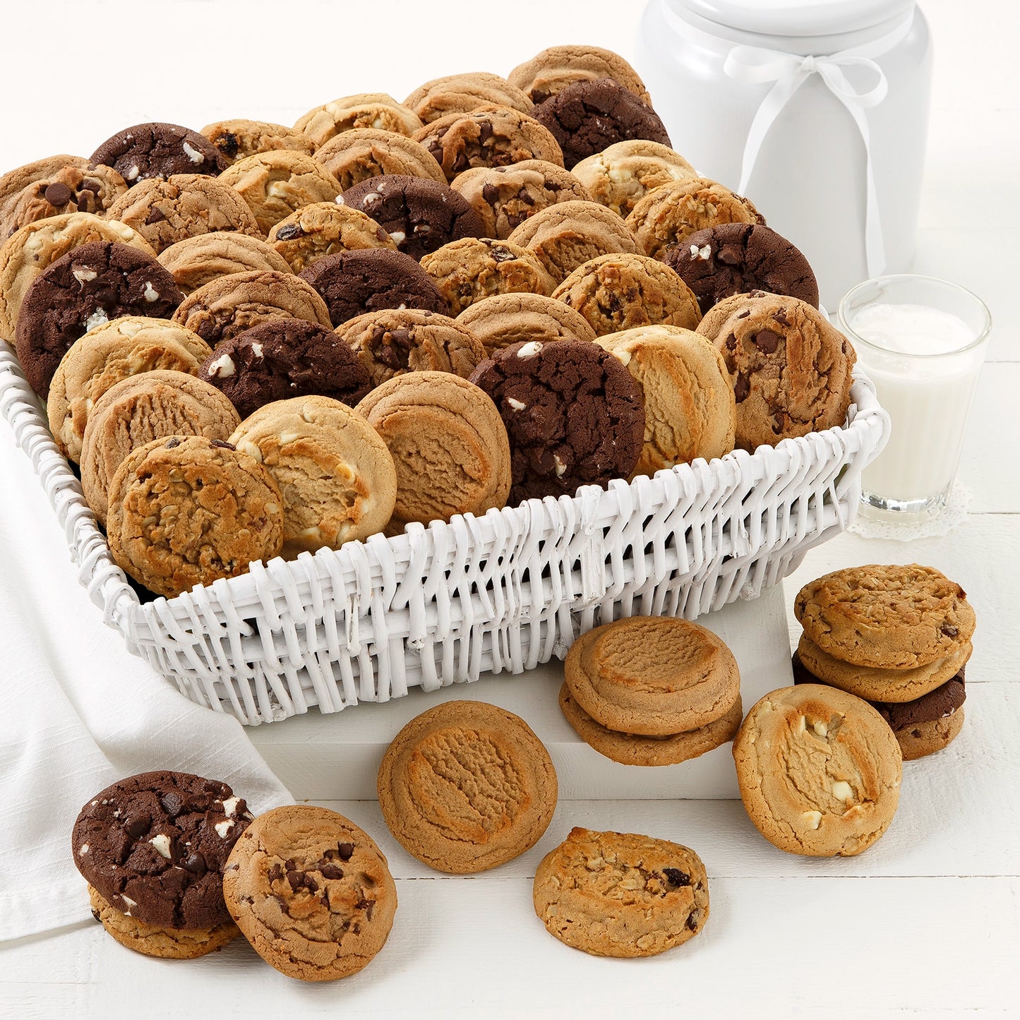 White 4 Dozen Original Cookie Basket